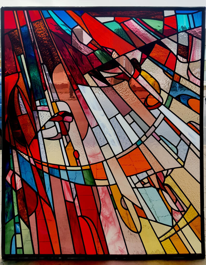 Rachel Lockwood's "Into the Wood" The stained glass designs shown in this section were designed and made by me during my employment at Coriander Stained Glass Studio. All copyright and intellectual property rights relating to these works belong to Coriander Stained Glass Studio. The image